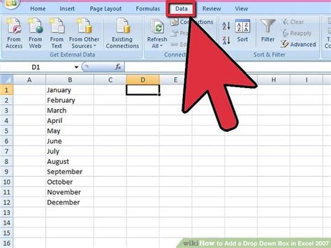 how to add drop down box in excel