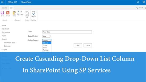 how to add drop down menu in sharepoint page