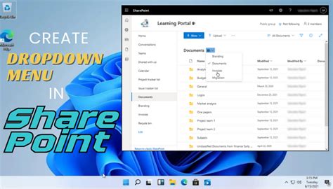 how to add drop down menu in sharepoint site