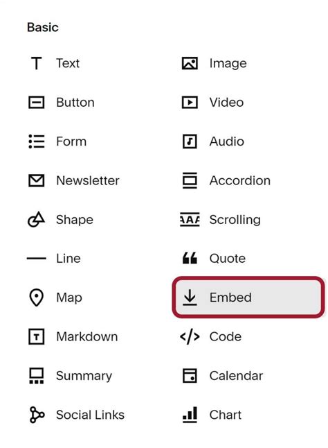 how to add embed code to squarespace