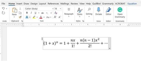 how to add equation in word mac