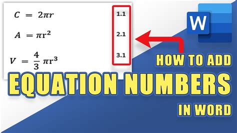 how to add equation number in word mac