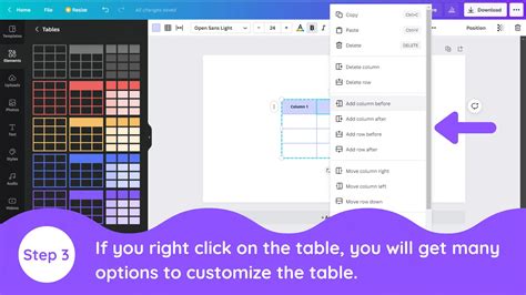how to add excel table in canva