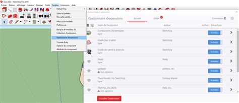 how to add extension in sketchup 2016
