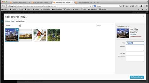 how to add featured image in wordpress page
