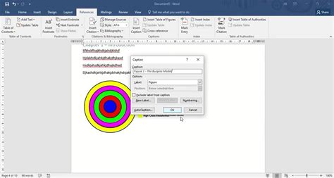 how to add figure numbers in word document