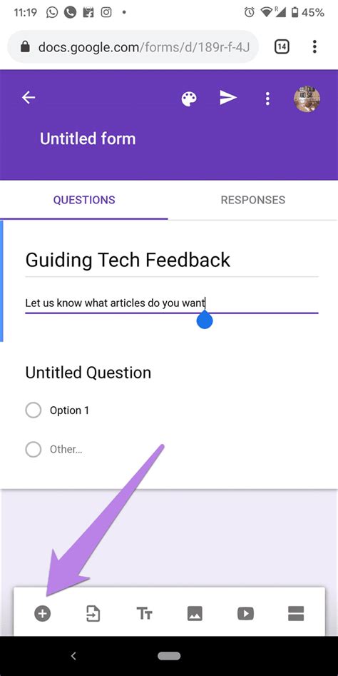 how to add file in google form in mobile