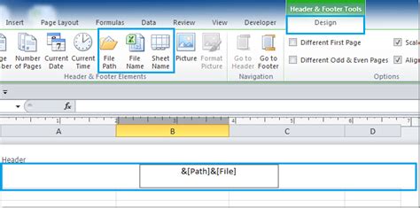 how to add file name code in excel