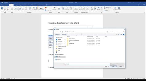 how to add file name in word