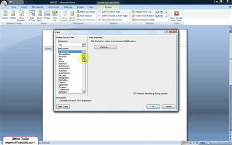 how to add file name in word footer