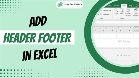 how to add footer in excel for all sheets