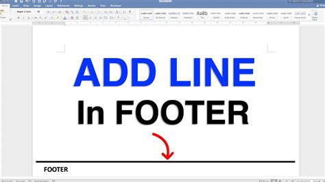 how to add footer line in word
