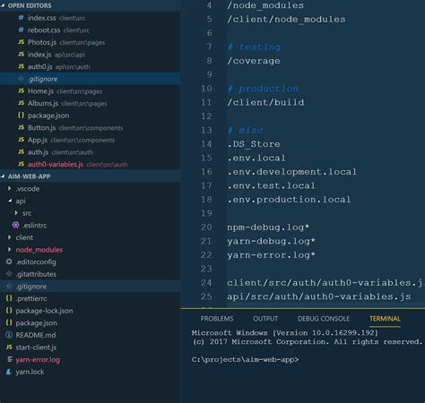 how to add git ignore file in visual studio code