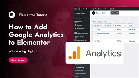 how to add google analytics to wordpress elementor