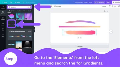 how to add gradient frame in canva