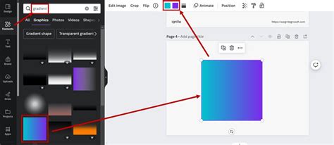 how to add gradient in canva mobile