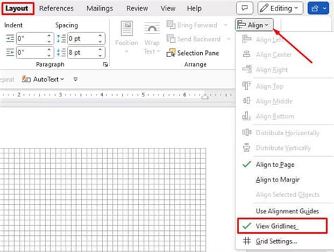 how to add grid lines in word