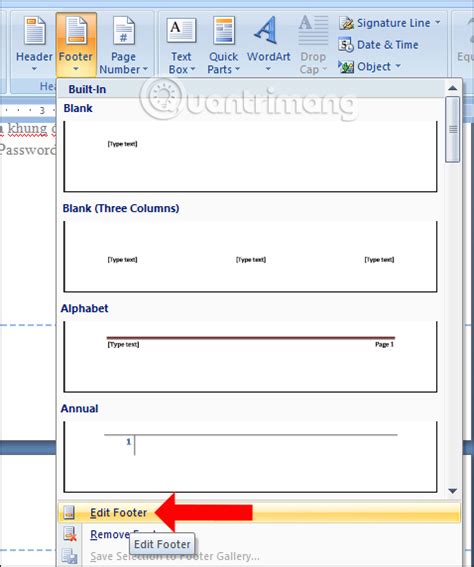 how to add header and footer line in word