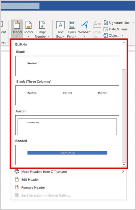 how to add header and footer to only one page in word