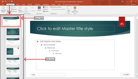 how to add header line in ppt