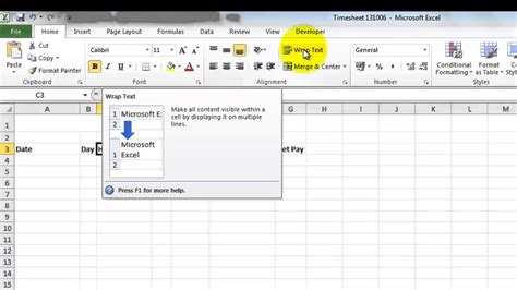 how to add header title in excel