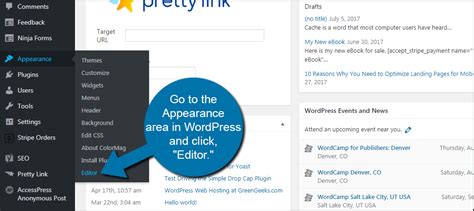how to add header to wordpress page