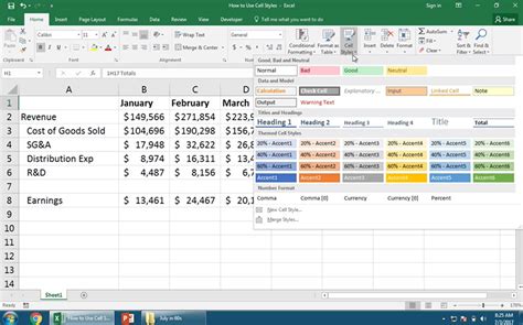 how to add heading 1 style in excel