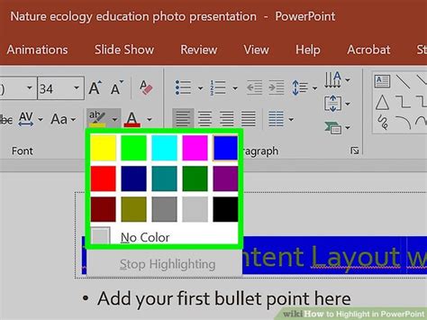 how to add highlight colors in ppt