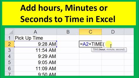 how to add hours to time in excel formula