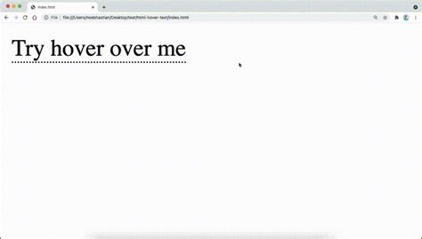 how to add hover text in html