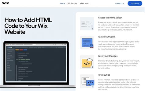how to add html code to wix website