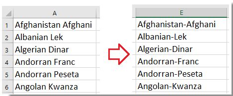 how to add hyphen in excel formula