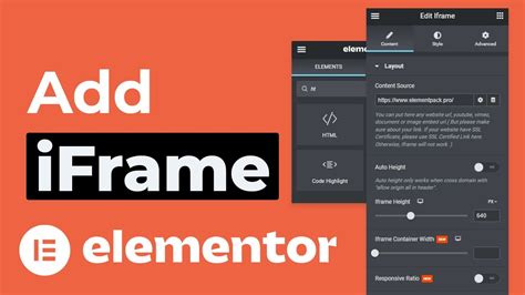 how to add iframe in wordpress elementor