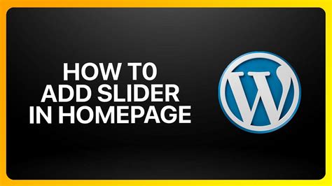 how to add image slider in wordpress homepage