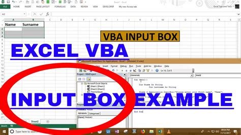 how to add input box in excel macro