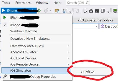 how to add ios simulator in visual studio mac