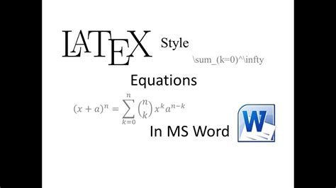 how to add latex equations in word