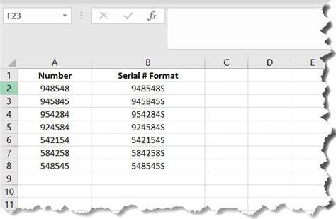 how to add letter to end of number in excel