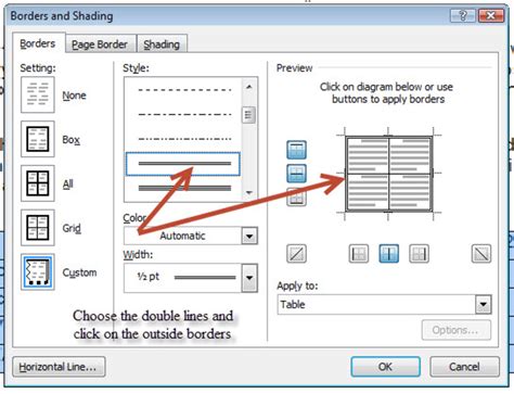 how to add lines in word table