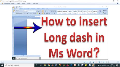 how to add long dash in word