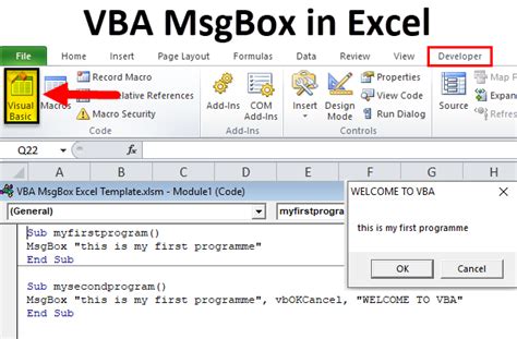 how to add message box in excel macro