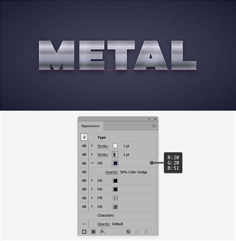 how to add metallic effect to text in illustrator