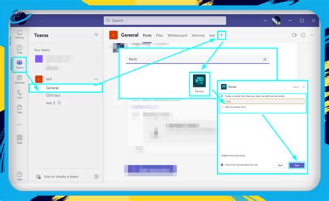 how to add microsoft forms to teams channel