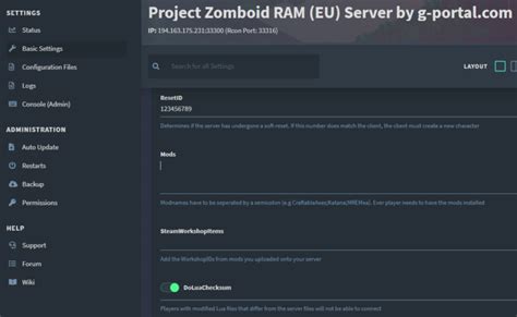 how to add mods to project zomboid server gportal
