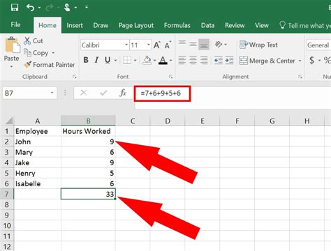 how to add multiple rows together in excel