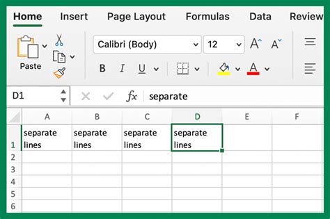 how to add new line in same cell excel mac