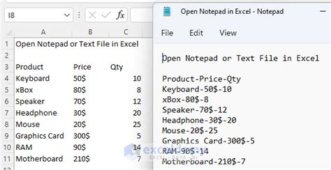 how to add notepad file in excel sheet