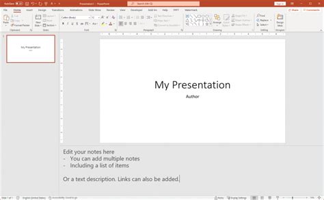how to add notes on the side of powerpoint