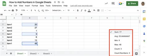 how to add numbers in numbers