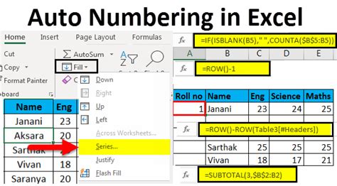 how to add one number automatically in excel